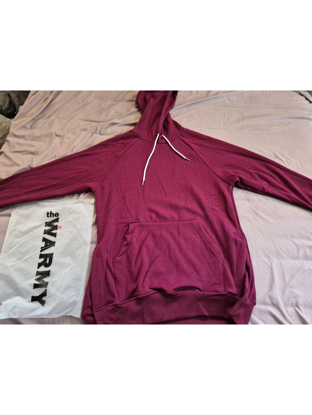 the WARMY Magenta Fuzzy Lining Pullover Hoodie XL Women